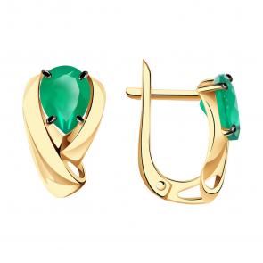 Золотые серьги Александра с агатом кл3636а-12ск фото