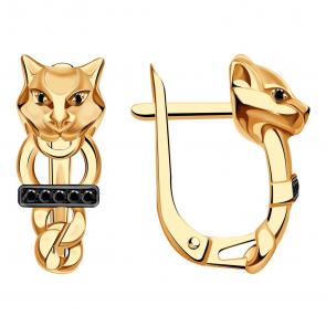 Золотые серьги Александра с фианитом кл3731а-20ск-ч фото