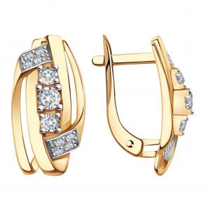 Золотые серьги Александра с фианитом кл3768аск фото