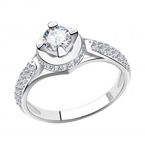 Кольцо из белого золота Александра с Swarovski кл3773-62сб фото