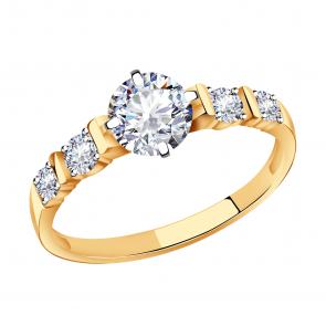 Золотое кольцо Александра с фианитом кл3798ск фото