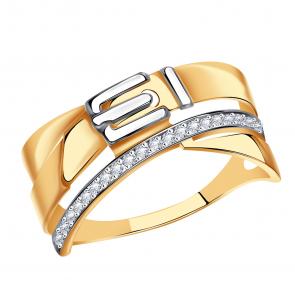 Золотое кольцо Александра с фианитом кл3857сбк фото