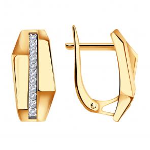 Золотые серьги Александра с фианитом кл3898аск фото