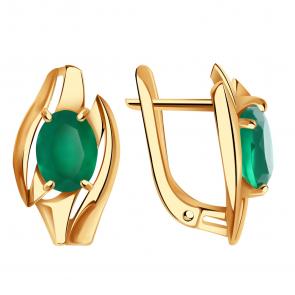 Золотые серьги Александра с агатом кл3928а-12ск фото