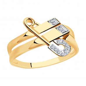 Золотое кольцо Александра с фианитом кл3940сбк фото