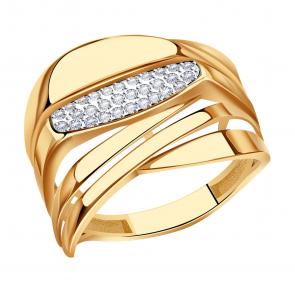 Золотое кольцо Александра с фианитом кл4031ск фото