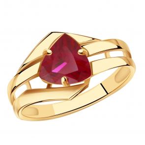 Золотое кольцо Александра с рубиновым корундом кл4032-30ск фото