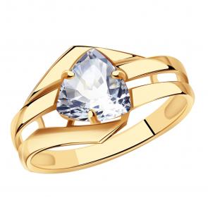 Золотое кольцо Александра с горным хрусталём кл4032-7ск фото