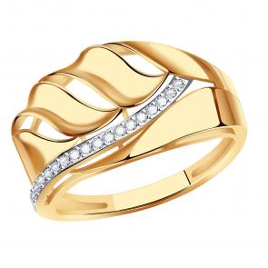 Золотое кольцо Александра с фианитом кл4074ск фото