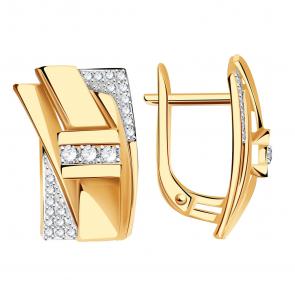 Золотые серьги Александра с фианитом кл4141аск фото