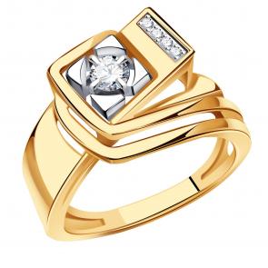 Золотое кольцо Александра с фианитом кл4186сбк фото