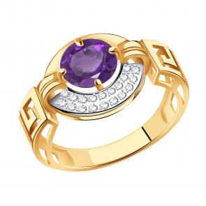 Золотое кольцо Александра с фианитом и александритом кл4189-9ск фото