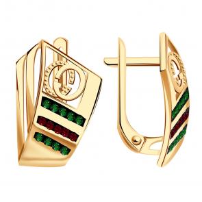 Золотые серьги Александра с фианитом кл4202а-20ск-зк фото