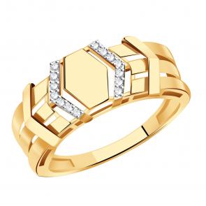 Золотое кольцо Александра с фианитом кл4208ск фото