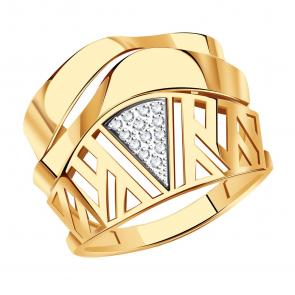 Золотое кольцо Александра с фианитом кл4211сбк фото