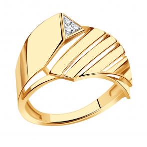 Золотое кольцо Александра с фианитом кл4213сбк фото