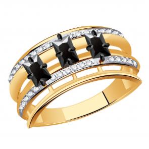 Золотое кольцо Александра с фианитом кл4219-20ск-ч фото