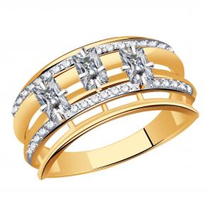 Золотое кольцо Александра с фианитом кл4219ск фото