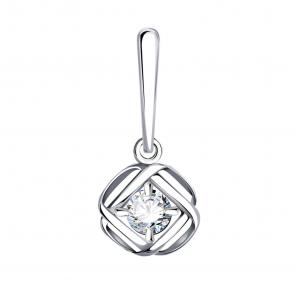 Подвеска из белого золота Александра с фианитом кл4222бсб фото