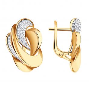 Золотые серьги Александра с фианитом кл4223аск фото