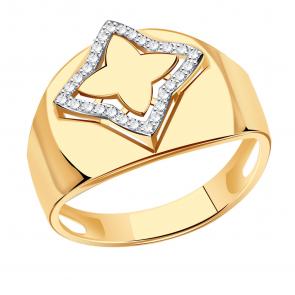 Золотое кольцо Александра с фианитом кл4231ск фото