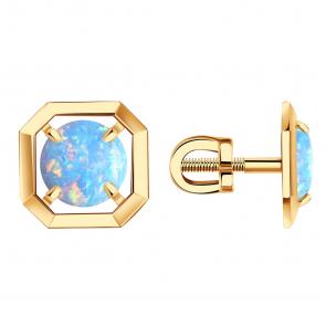 Золотые серьги Александра с опалом кл4269а-15ск фото