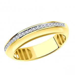 Кольцо из лимонного золота Александра с фианитом кл4385сл фото