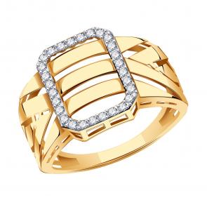 Золотое кольцо Александра с фианитом кл4417ск фото