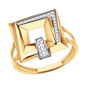 Золотое кольцо Александра с фианитом кл4466ск фото