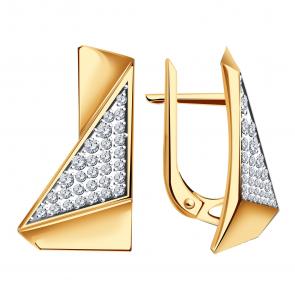 Золотые серьги Александра с фианитом кл4469аск фото