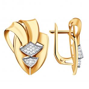 Золотые серьги Александра с фианитом кл4486асбк фото