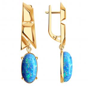 Золотые серьги Александра с опалом кл4497а-15ск фото