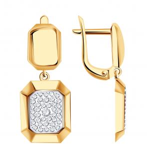 Золотые серьги Александра с фианитом кл4503аск фото