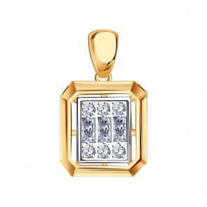 Золотая подвеска Александра с фианитом кл4506бск фото