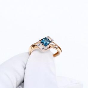 Золотое кольцо Александра с фианитом и Лондон топазом кл4617-28ск фото