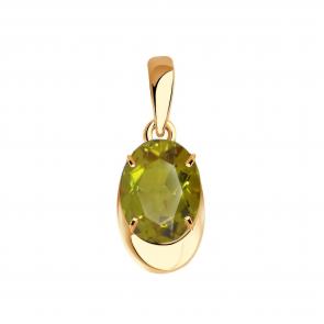 Золотая подвеска Александра с ситаллом цвета Султанит п1013-48ск фото