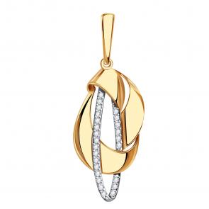 Золотая подвеска Александра с фианитом п1237ск фото