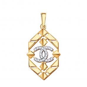 Золотая подвеска Александра с фианитом п1285ск фото