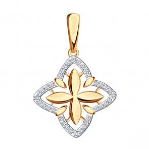 Золотая подвеска Александра с фианитом п1287ск фото