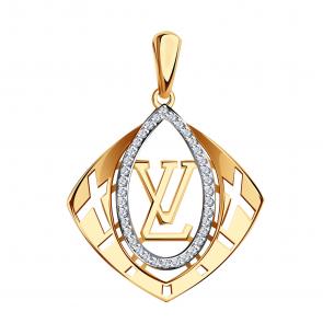 Золотая подвеска Александра с фианитом п1289ск фото