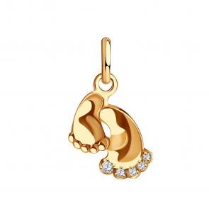 Золотая подвеска Пяточка Александра с фианитом п779ск фото