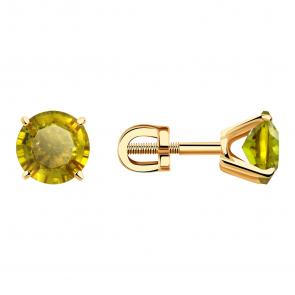 Золотые серьги Александра с султанитом с408-48ск фото