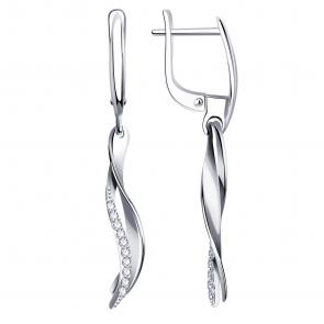 Серьги из белого золота Александра с фианитом с465сб фото