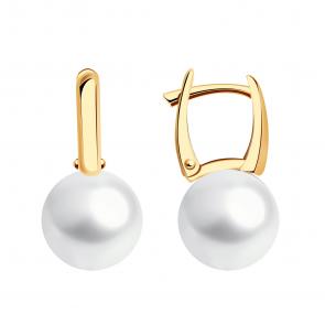 Золотые серьги Александра с жемчугом с496-10ск фото