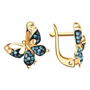 Золотые серьги Александра с фианитом с570-20ск-г фото