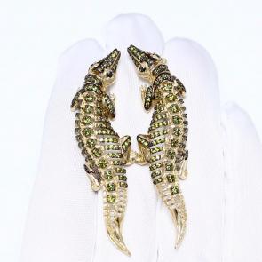 Серьги из лимонного золота Александра с фианитом с700а-20сл-сач фото