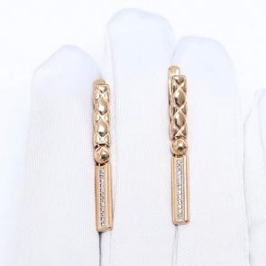 Золотые серьги Александра с фианитом с715ск фото