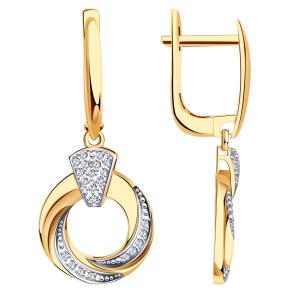 Золотые серьги Александра с фианитом с716ск фото