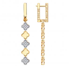 Золотые серьги Александра с фианитом с721ск фото