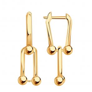 Золотые серьги-трансформеры Александра с739ск фото